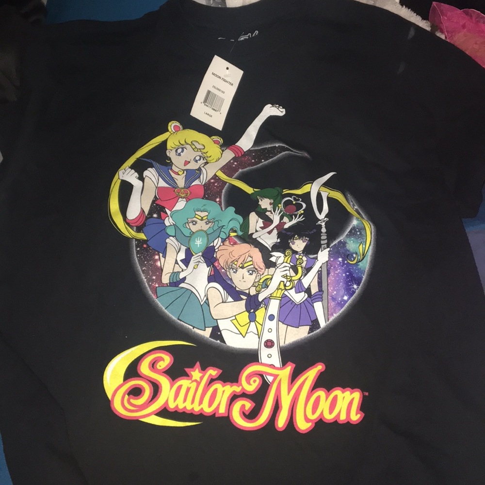 Sailor moon t shirt; novelty tee shirt, loose